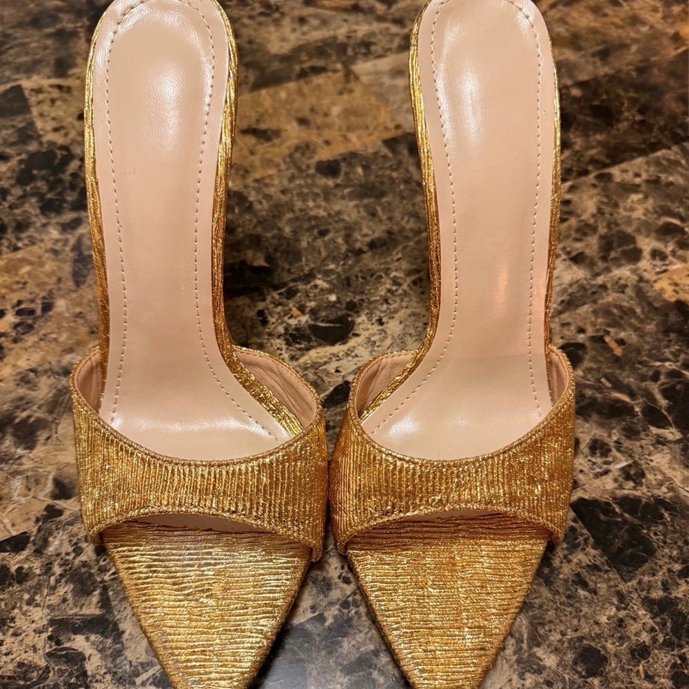 Elegant Gold Women's Heels